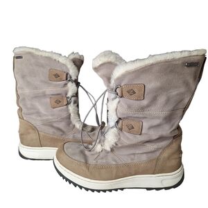 Sperry Women Sz9 Gray Powder Valley Vibram Thinsulate Faux Fur Lined Winter Boot